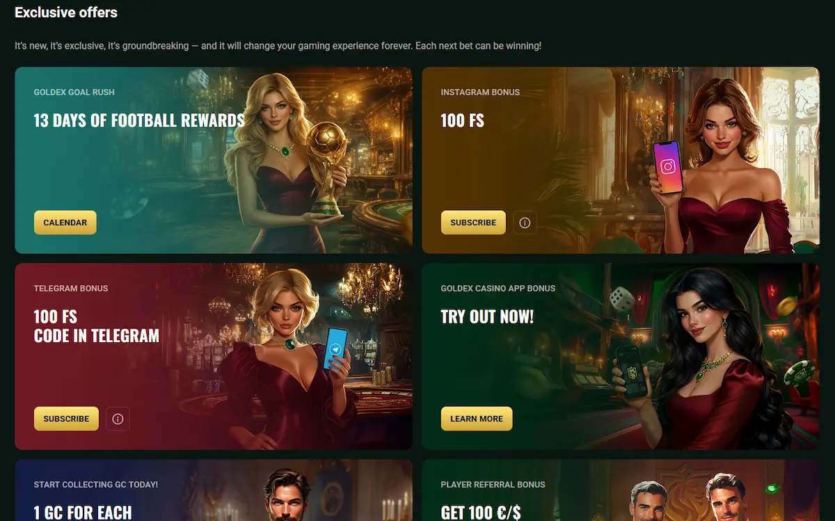 Goldex Casino Exklusivangebote und VIP-Aktionen